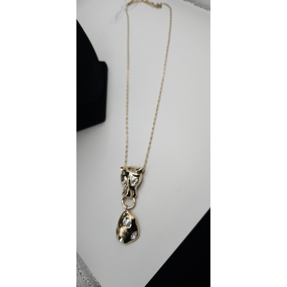 Park Lane Jewelry JAGUAR Goldtone Pendant Necklace W/ Crystal Accent 22" +3" - Picture 7 of 13
